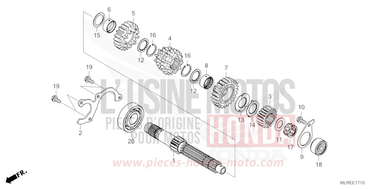 TRANSMISSION (MAINSHAFT) for Hornet 500 PEARL HIMALAYAS WHITE (NHA87) from 2024